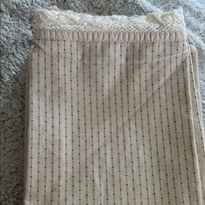 Ralph Lauren Cream Striped Pillow cases with Lace Detail (King) Pillow Cases)